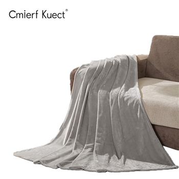  Cmierf Kuect（中国CK）温裕纯色银灰法莱绒毛毯家用办公午休 180*200cm银色